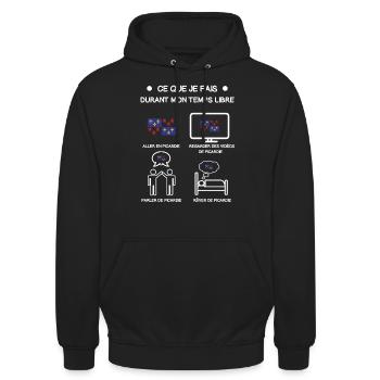 Picardie Geschenk kostenlose Zeitreise - Unisex Hoodie - Schwarz - Vorne - Alina (178cm) & Michal (187cm)