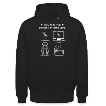 cadeau italie temps libre voyage - Sweat-shirt à capuche unisexe - noir - Devant - Alina (178cm) & Michal (187cm)