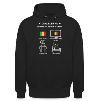 cadeau mali temps libre voyage - Sweat-shirt à capuche unisexe - noir - Devant - Alina (178cm) & Michal (187cm)
