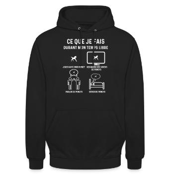 poney temps libre cadeau - Sweat-shirt à capuche unisexe - noir - Devant - Alina (178cm) & Michal (187cm)