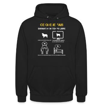 Gifts Free Time Australian Shepherd - Unisex Hoodie - black - Front - Alina (178cm) & Michal (187cm)