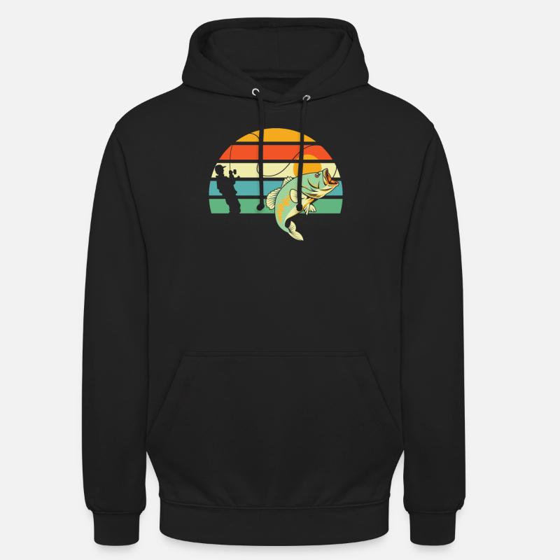 Pêche à la ligne - Sweat-shirt à capuche unisexe - noir