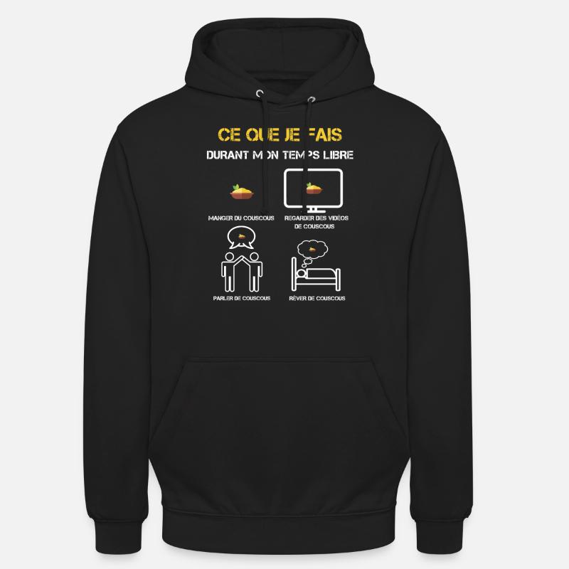 cadeaux temps libre couscous - Sweat-shirt à capuche unisexe - noir