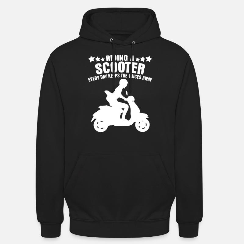 Scooter Riding Moto - Sweat-shirt à capuche unisexe - noir