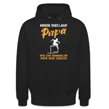 Cooler Hürdenlauf-Papa - Unisex Hoodie - Schwarz - Vorne - Alina (178cm) & Michal (187cm)
