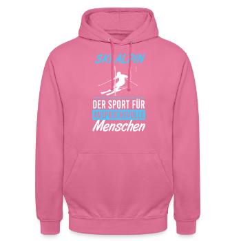 Elite Alpine Skiing Style Gift - Unisex Hoodie - pink - Front - Alina (178cm) & Michal (187cm)