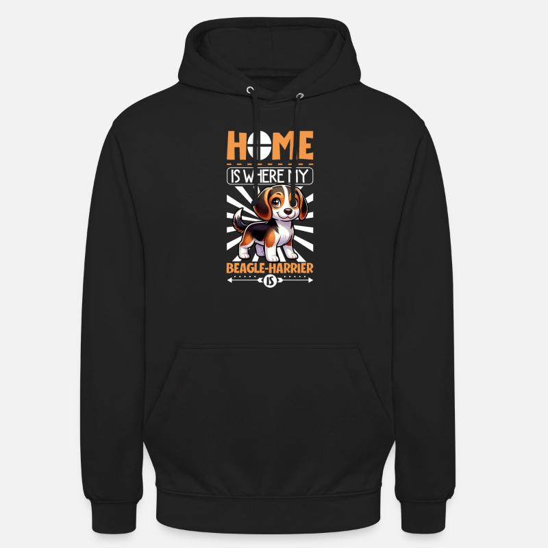 Zuhause - Beagle-Harrier - Unisex Hoodie - Schwarz