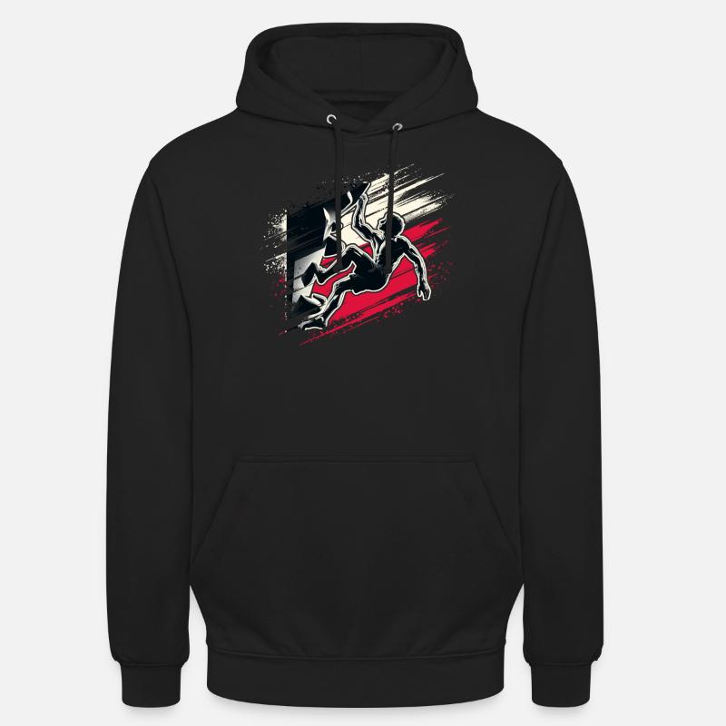 Poland Climber – Distressed Boulderer Climbing - Unisex Hoodie - Schwarz