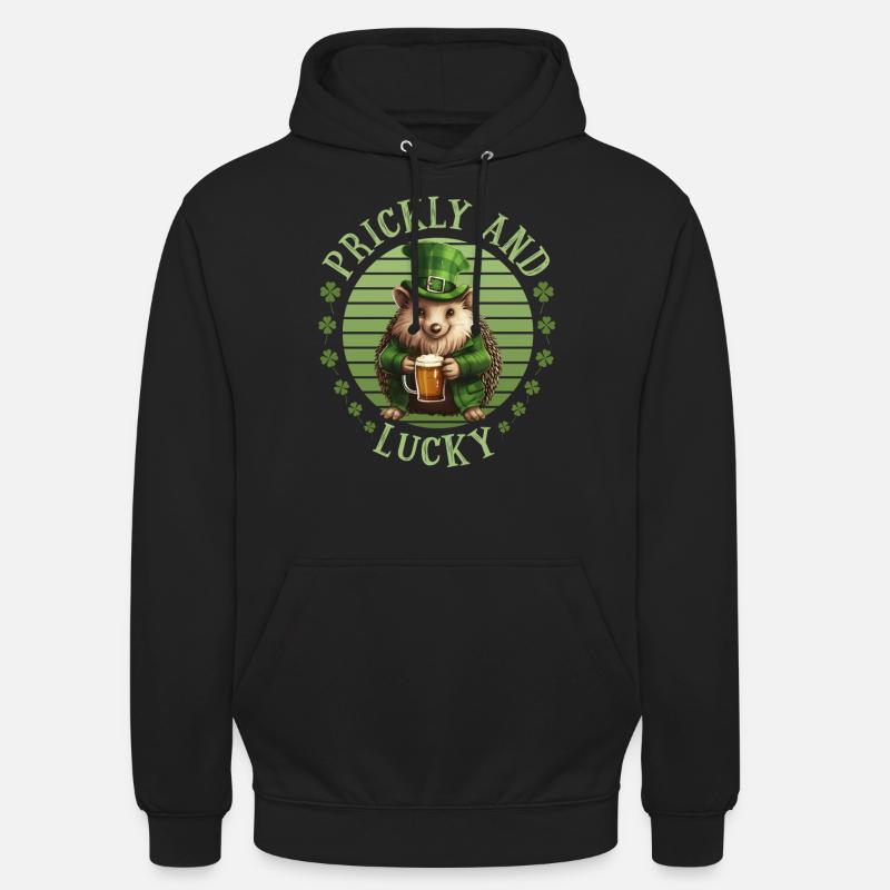 Hérisson de la Saint-Patrick - Sweat-shirt à capuche unisexe - noir
