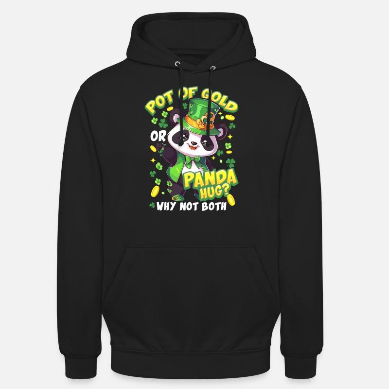 Câlin Panda de la Saint-Patrick - Sweat-shirt à capuche unisexe - noir