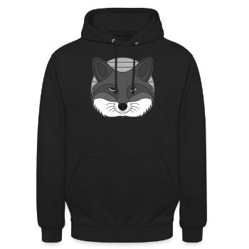 Fuchs Waldtier Design Wildtier Natur Tier - Unisex Hoodie - Schwarz - Vorne - Alina (178cm) & Michal (187cm)