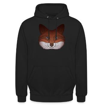 Fuchs Waldtier Design Wildtier Natur Tier - Unisex Hoodie - Schwarz - Vorne - Alina (178cm) & Michal (187cm)