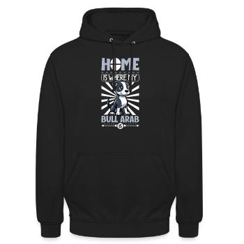 Zuhause - Bull Arab - Unisex Hoodie - Schwarz - Vorne - Alina (178cm) & Michal (187cm)