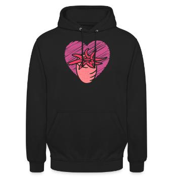 Sea Anemones Gift - Unisex Hoodie - black - Front - Alina (178cm) & Michal (187cm)