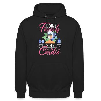 Skincare Esthetician Skin - Unisex Hoodie - Schwarz - Vorne - Alina (178cm) & Michal (187cm)