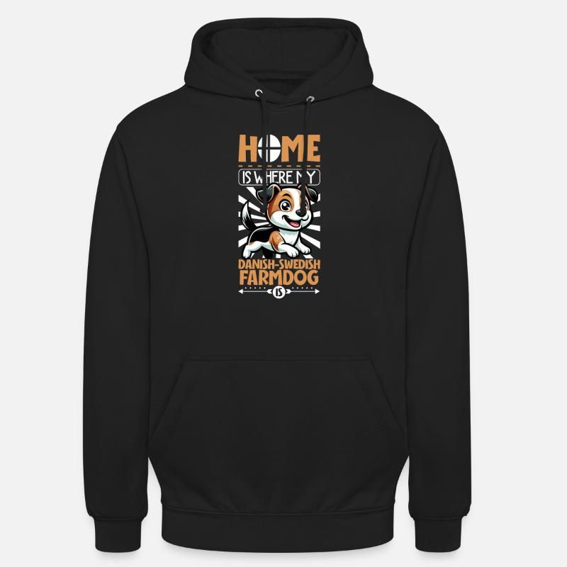 Hjem - Dansk-Svensk Gårdshund - Unisex-hettegenser - svart