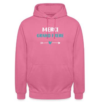Danke Big Brother Herz - Unisex Hoodie - Pink - Vorne - Alina (178cm) & Michal (187cm)