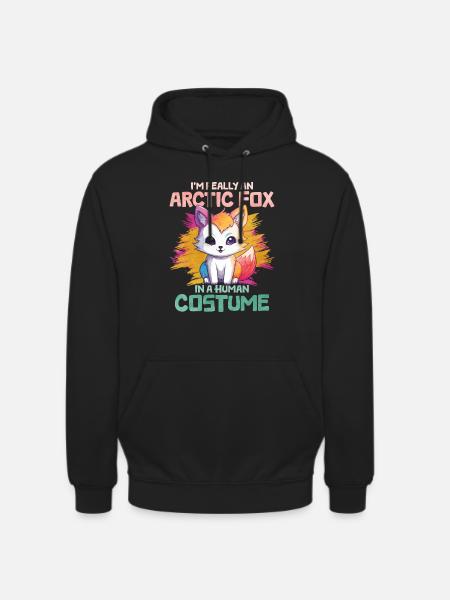 Cute arctic fox gift - Unisex Hoodie - black