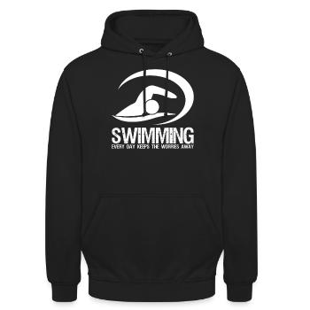 Piscine Triathlon Nageur - Sweat-shirt à capuche unisexe - noir - Devant - Alina (178cm) & Michal (187cm)
