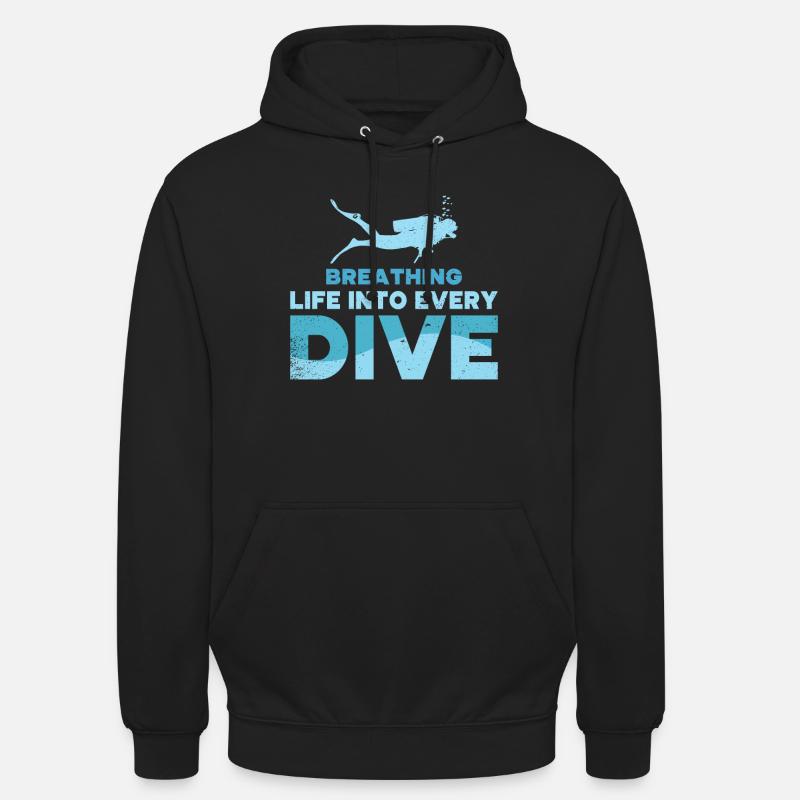Plongée Plongeur Amoureux de l’océan - Sweat-shirt à capuche unisexe - noir