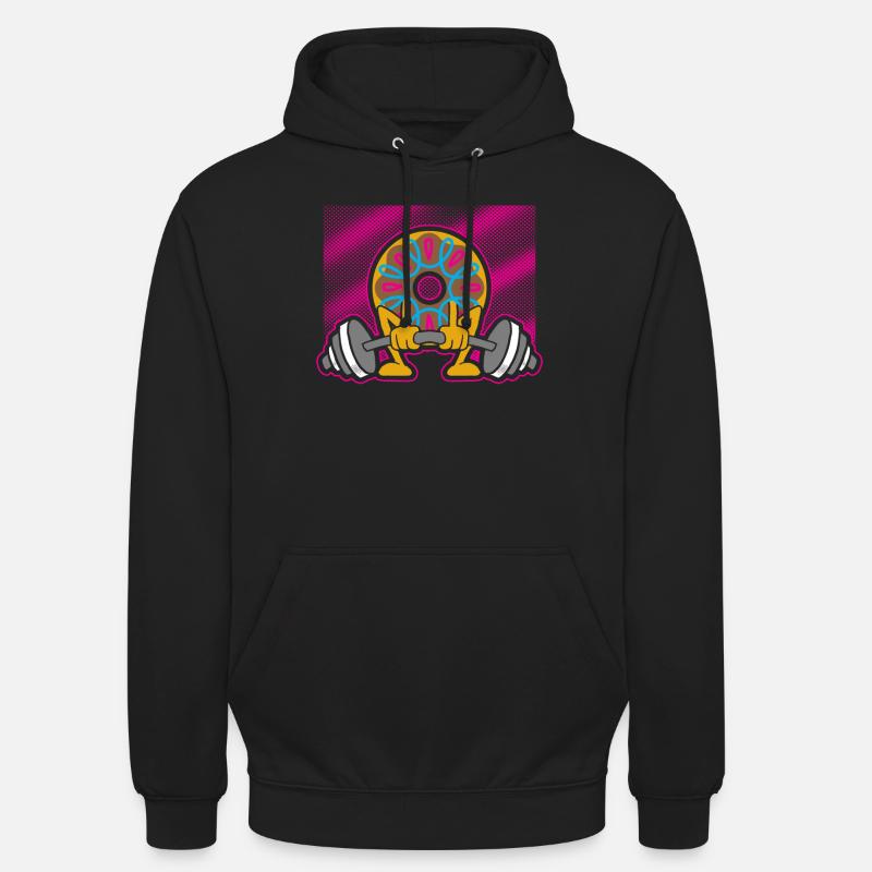 Donut PowerLifting Workout -Gewichtheber - Unisex Hoodie - Schwarz