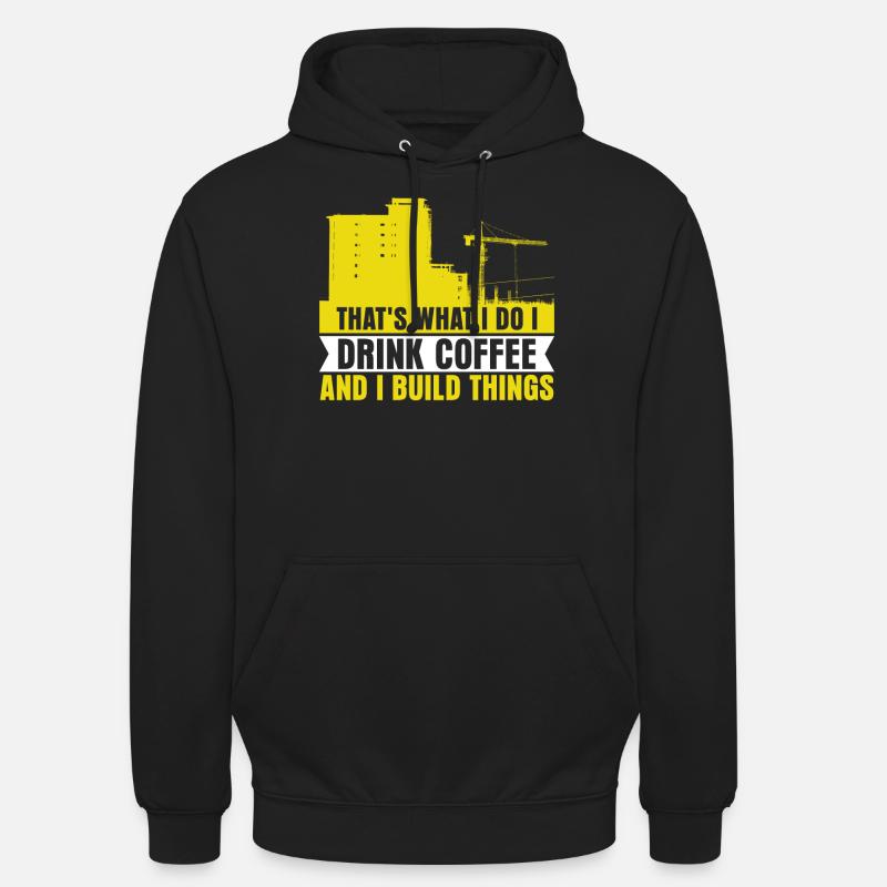 Grue d’ouvrier de la construction - Sweat-shirt à capuche unisexe - noir