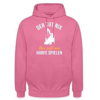 Le son inoffensif de la harpe inspire les musiciens - Sweat-shirt à capuche unisexe - rose - Devant - Alina (178cm) & Michal (187cm)