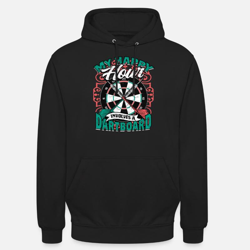 Dard joueur de fléchettes - Sweat-shirt à capuche unisexe - noir