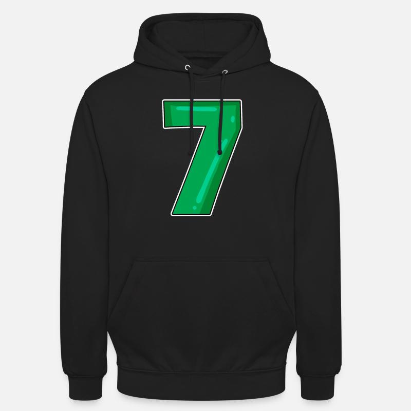7 Numéro vert - Sweat-shirt à capuche unisexe - noir