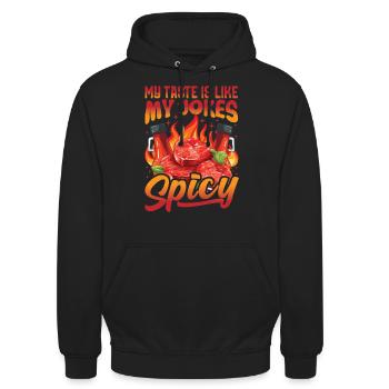 Red Hot Lover Pizza Chili Sauce Spicy Food Dress - Unisex Hoodie - black - Front - Alina (178cm) & Michal (187cm)