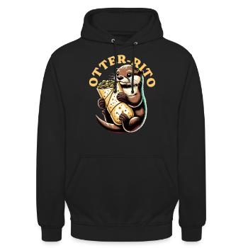 Otter Pun Funny Animal Humor Sarcasm - Unisex Hoodie - black - Front - Alina (178cm) & Michal (187cm)