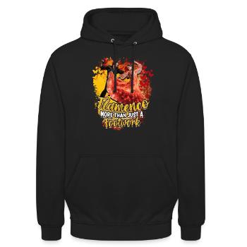 Flamenco Plus qu’un simple jeu de jambes sophistiqué - Sweat-shirt à capuche unisexe - noir - Devant - Alina (178cm) & Michal (187cm)