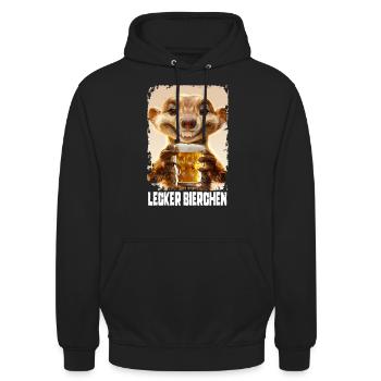 Delicious Beer Mongoose - Unisex Hoodie - black - Front - Alina (178cm) & Michal (187cm)