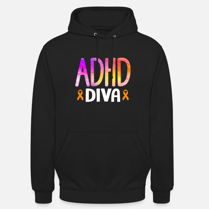 Witziger ADHS Spruch - Unisex Hoodie - Schwarz