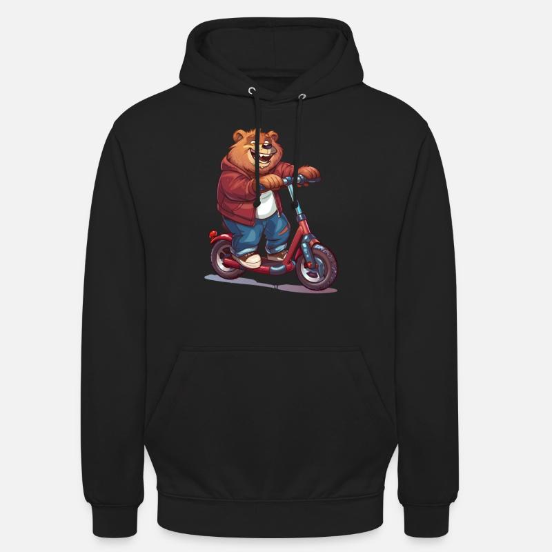 Trottinette de l’ours - Sweat-shirt à capuche unisexe - noir