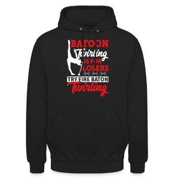 Rouler des matraques, c’est pour les perdants. - Sweat-shirt à capuche unisexe - noir - Devant - Alina (178cm) & Michal (187cm)