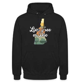 Live Free or Die Retro Nature Vintage New - Unisex Hoodie - black - Front - Alina (178cm) & Michal (187cm)