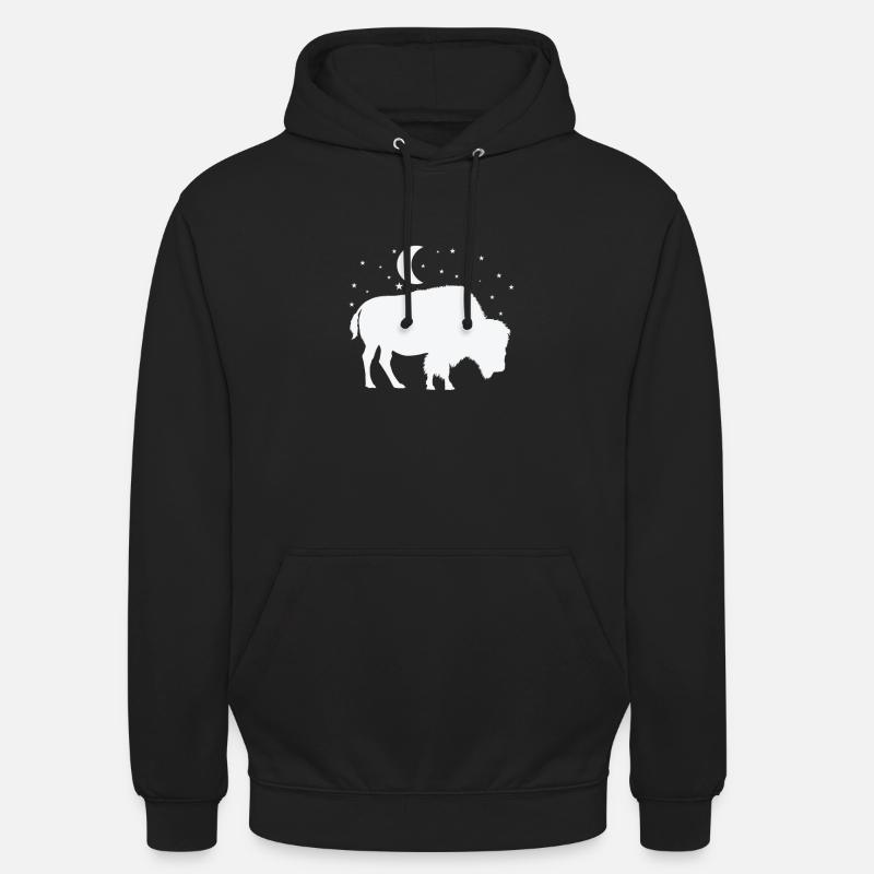 Bison au clair de lune - Sweat-shirt à capuche unisexe - noir