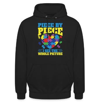 Puzzle Pièce Puzzle Amateur de Puzzle - Sweat-shirt à capuche unisexe - noir - Devant - Alina (178cm) & Michal (187cm)