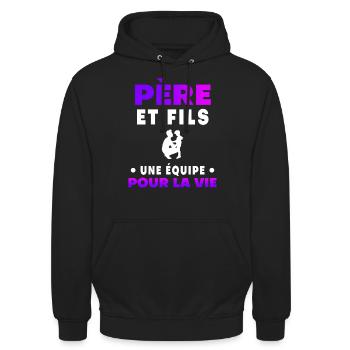 Father Son Father's Day Duo Man Team - Unisex Hoodie - black - Front - Alina (178cm) & Michal (187cm)