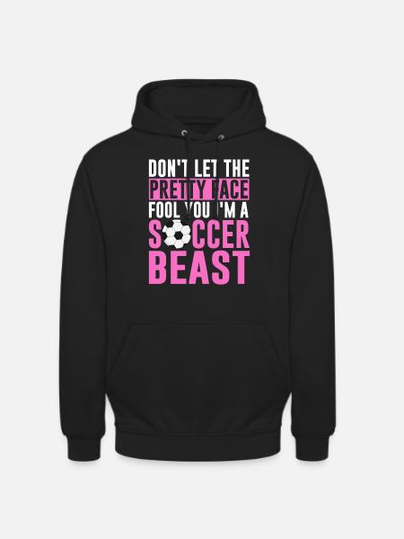 Voetbal, Meisje, Tiener, Voetbalminnaar, Speler - Uniseks hoodie - zwart