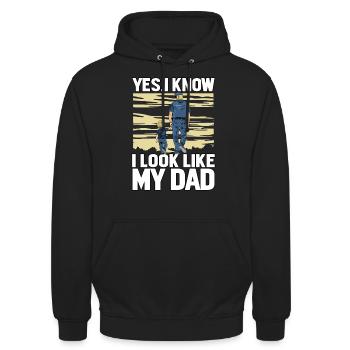Oui, je sais que je ressemble à mon père - Sweat-shirt à capuche unisexe - noir - Devant - Alina (178cm) & Michal (187cm)