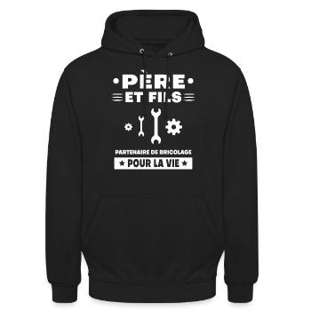 Father and Son DIY Duo Man Dad - Unisex Hoodie - black - Front - Alina (178cm) & Michal (187cm)