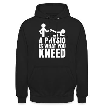 Physio Physiotherapy - Unisex Hoodie - black - Front - Alina (178cm) & Michal (187cm)