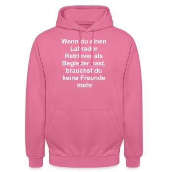 Der perfekte Geschenk für alle Hundefreunde - Unisex Hoodie - Pink - Vorne - Alina (178cm) & Michal (187cm)