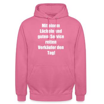 Superhero Seller Gift - Unisex Hoodie - pink - Front - Alina (178cm) & Michal (187cm)