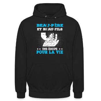 Father-in-law and stepson Main Team - Unisex Hoodie - black - Front - Alina (178cm) & Michal (187cm)