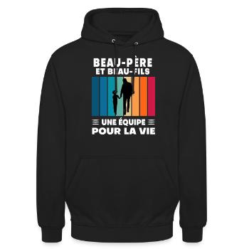 Step-Dad Stepdad Stepson Father's Day - Unisex Hoodie - black - Front - Alina (178cm) & Michal (187cm)