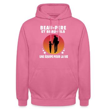 Step-Dad Step-Dad Stepson Vintage Humor - Unisex Hoodie - pink - Front - Alina (178cm) & Michal (187cm)