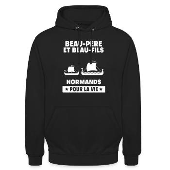 Schwiegervater Normand Normandie Stiefsohn Normandie Normandie - Unisex Hoodie - Schwarz - Vorne - Alina (178cm) & Michal (187cm)